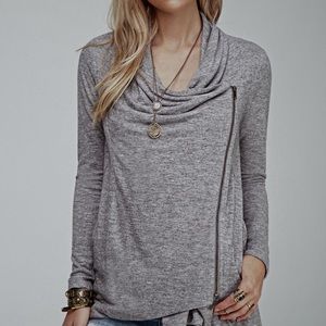 forever 21 draped asymmetrical zipper cardigan